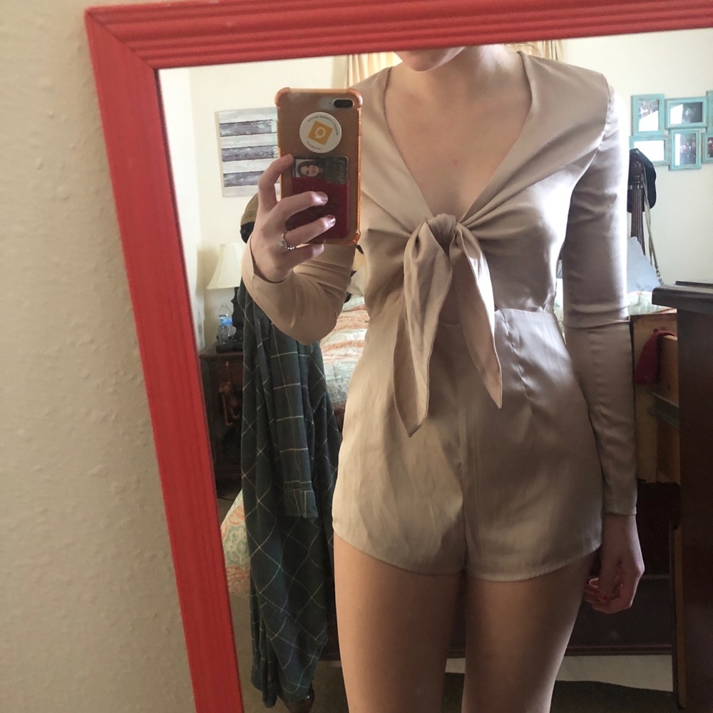 Silky Tan romper
